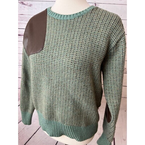 Ralph‎ Lauren Wool Blend Sweater size Medium Black label Leather Elbow Patches - Picture 11 of 11